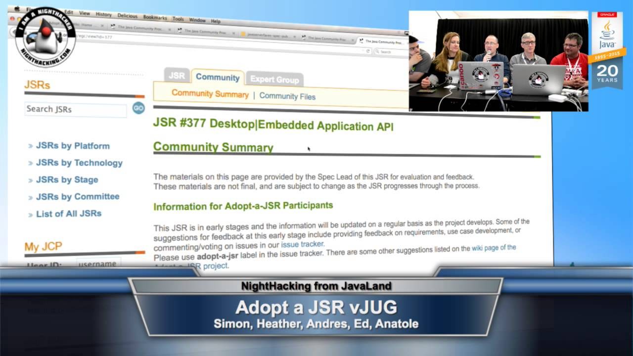 Adopt-a-JSR NightHacking/vJUG Sessions